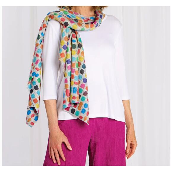 Et'Lois Wrap Cardigan One Size Womens Top Multicolor Rainbow Soft Knit USA Made - Picture 3 of 10